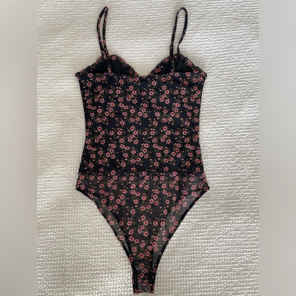 Lulus Flourish With Style Black Floral Mesh Bustier Bodysuit - XS - Picture 8 of 8